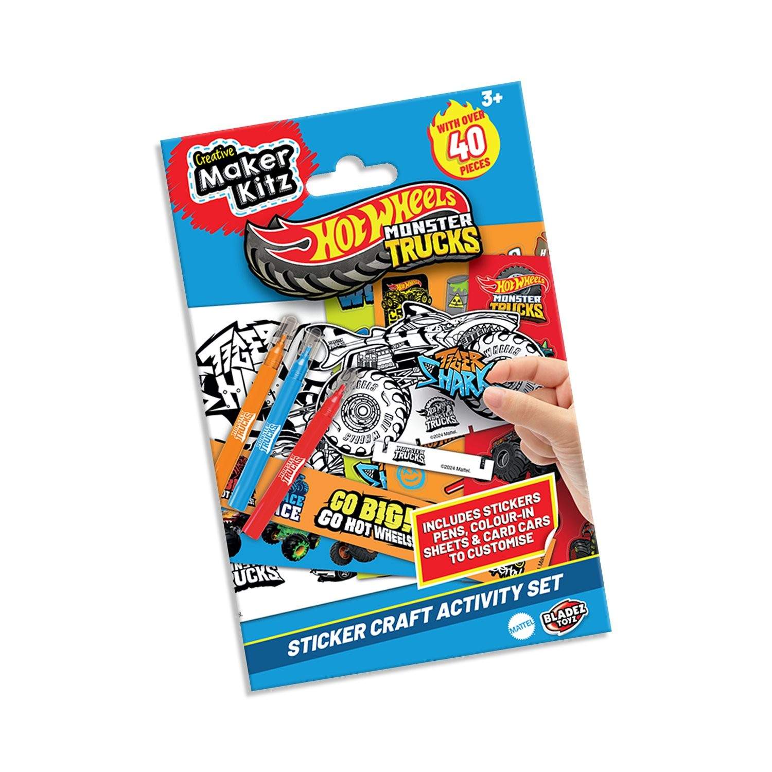 Hot Wheels Monster Trucks Klistermærke Aktivitetssæt til børn