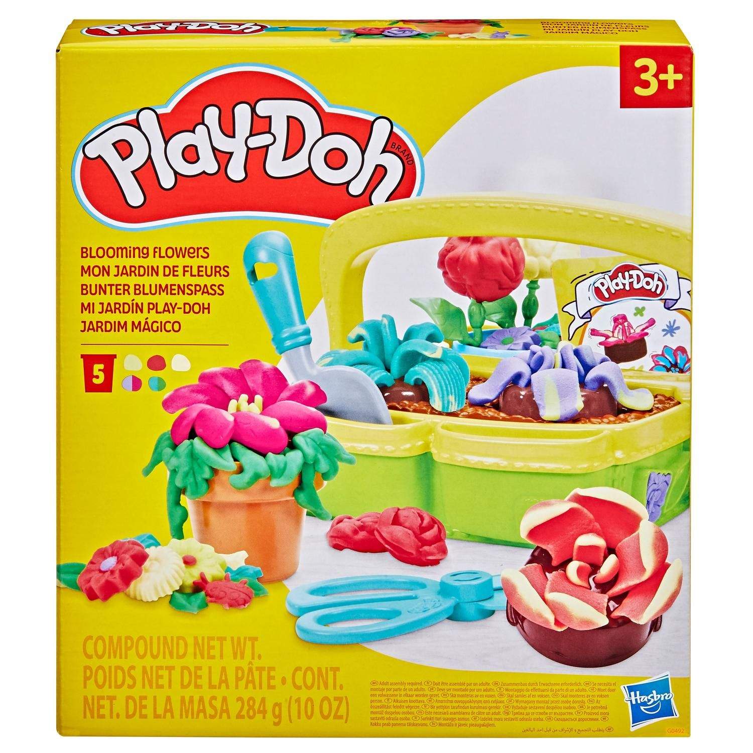 Play-Doh legesæt med blomstrende blomster og kreative værktøjer