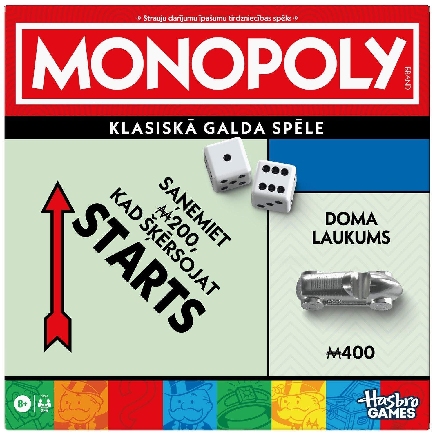 MONOPOLY Klassisk brætspil i lettisk sprogudgave