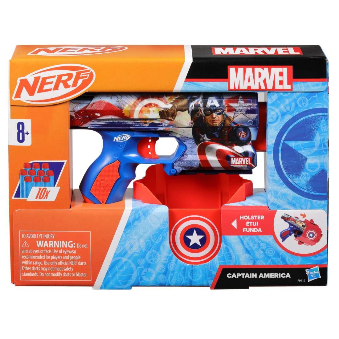 Captain America Nerf Blaster-leksak med lättladdningsmekanism | Hem & Hobby | Pryloteket