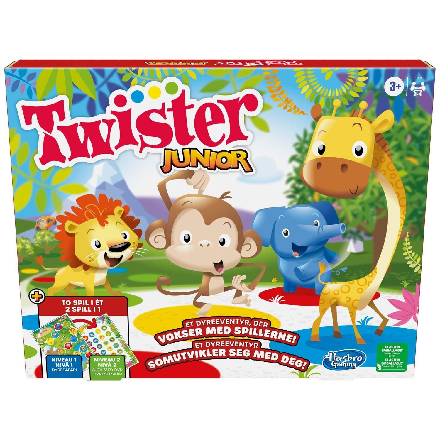 Twister Junior-spil til børn - sjov festaktivitet, flersproget