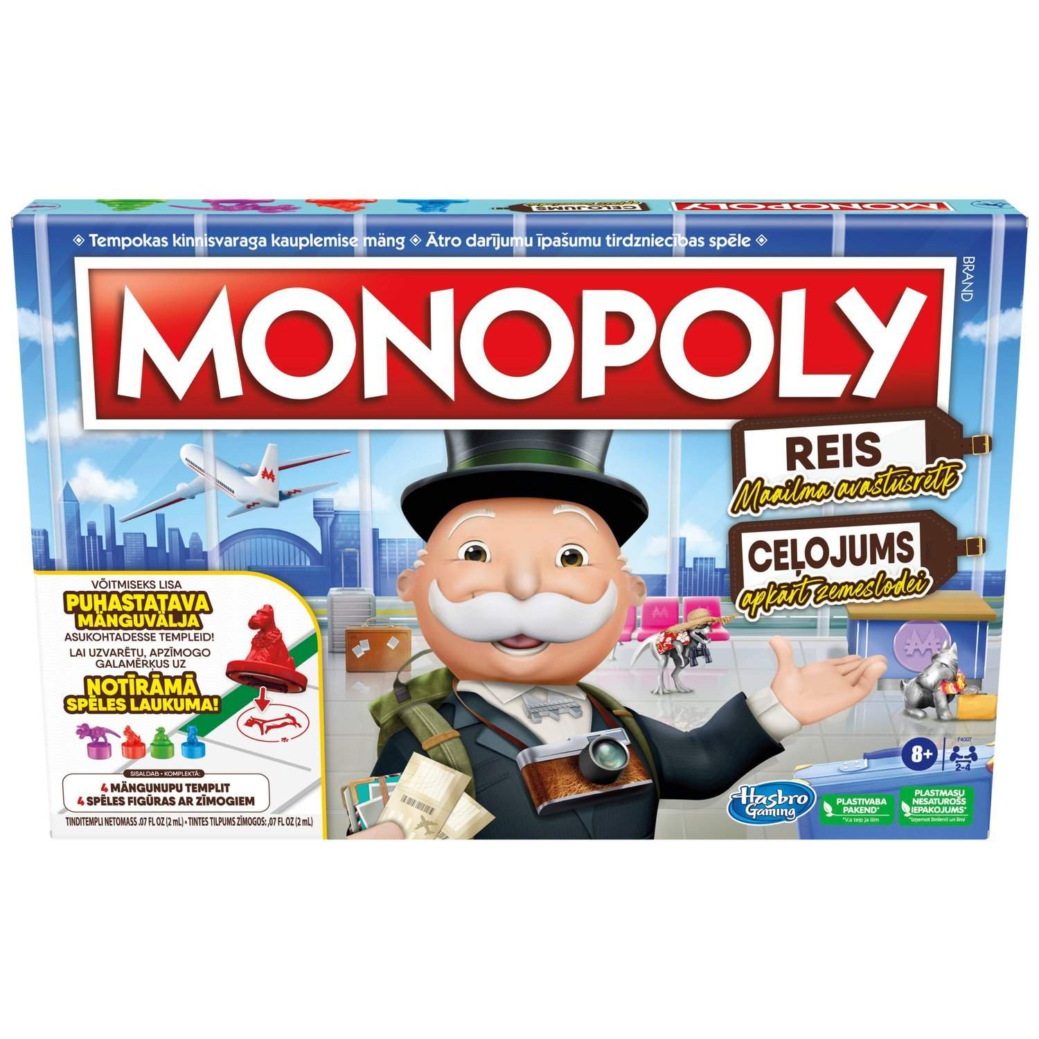 Monopolbrætspil: Verdensturné på estisk og lettisk sprog
