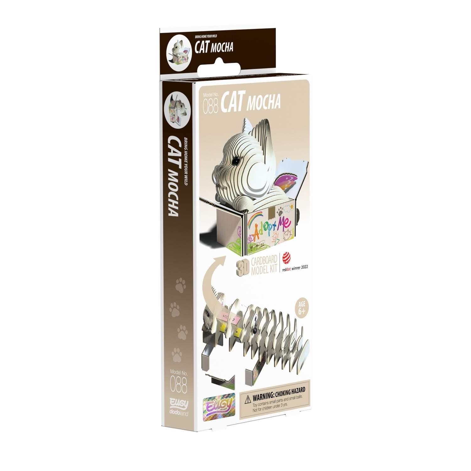 3D Cardboard Model Kit - Cat Design, DIY Assembly