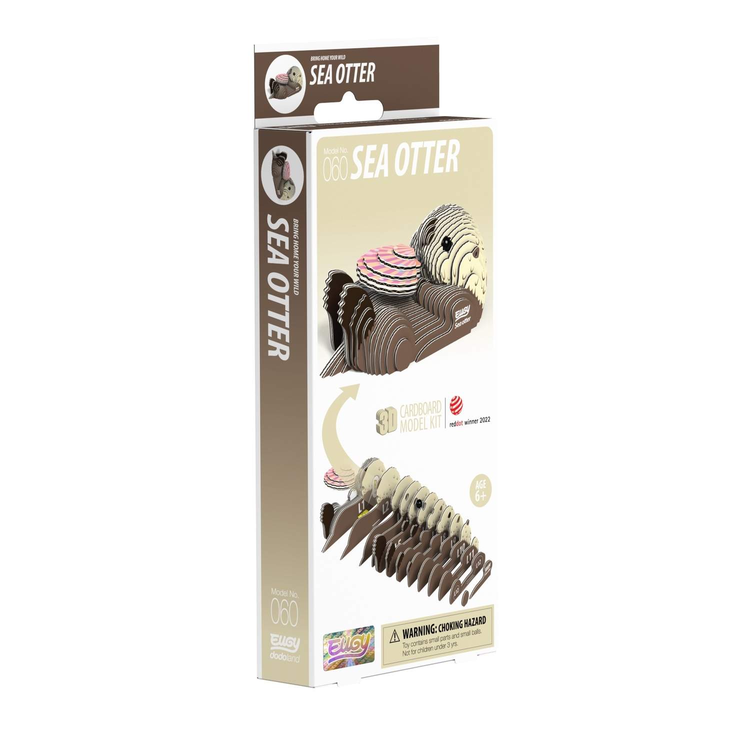 3D Cardboard Model Kit - Sea Otter til kreativ byggesjov