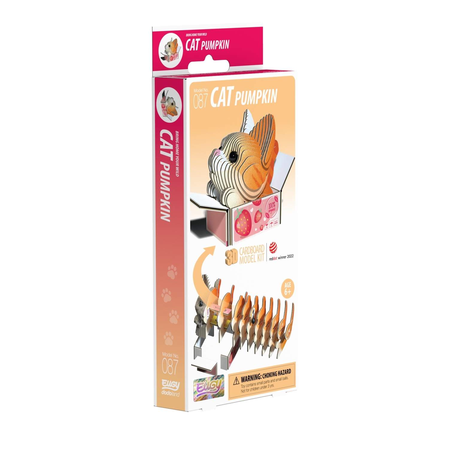 3D Cardboard Model Kit - Cat Pumpkin Design for kreativ sjov