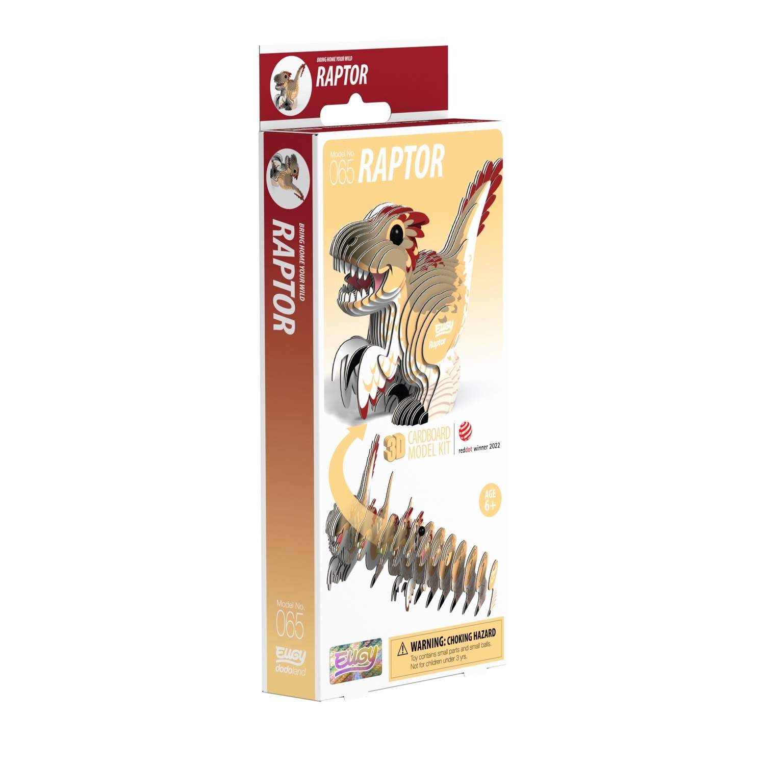 3D Pap Model Kit - Raptor Dinosaur Assembly Craft