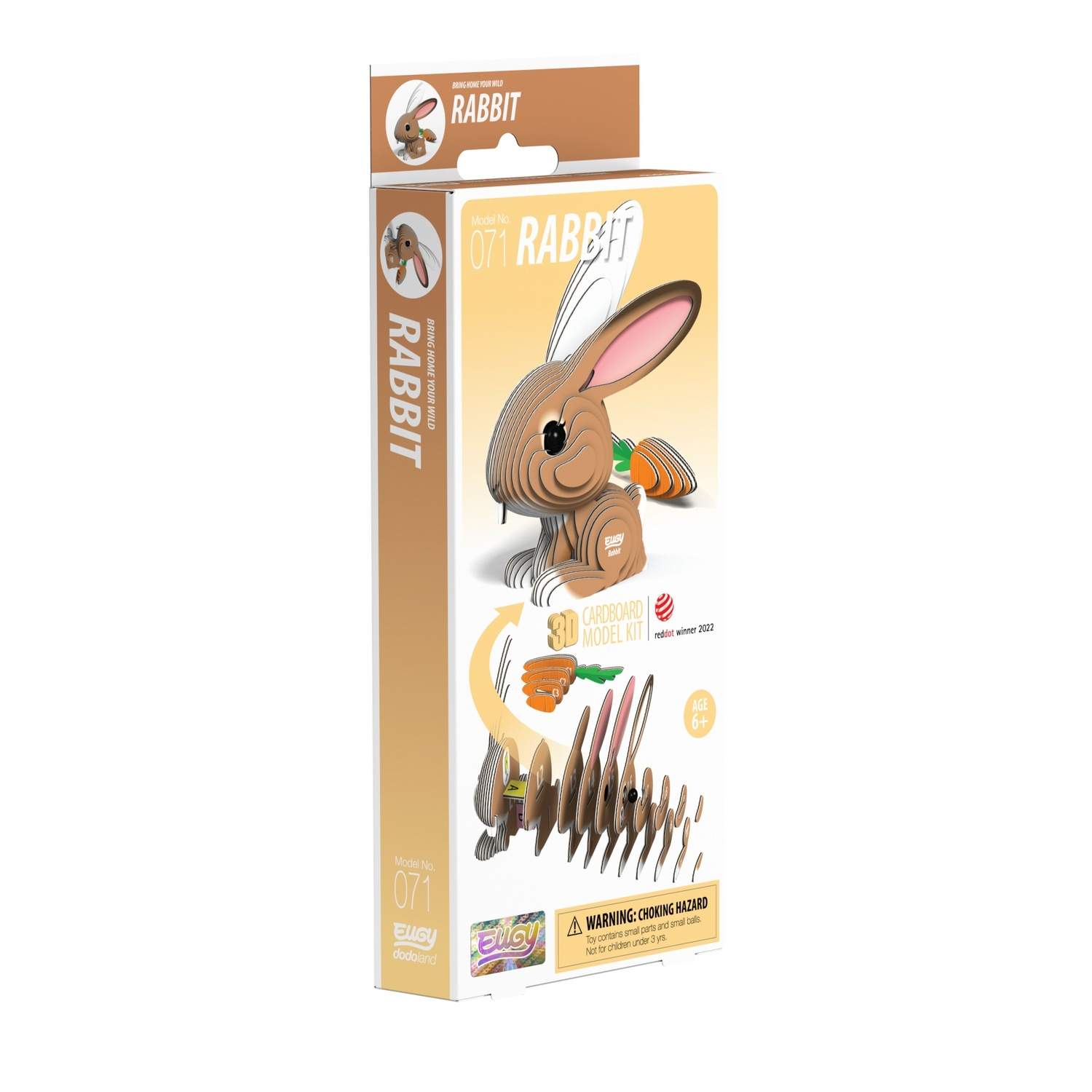 3D Cardboard Model Kit - Kanindesign til kreativ bygning