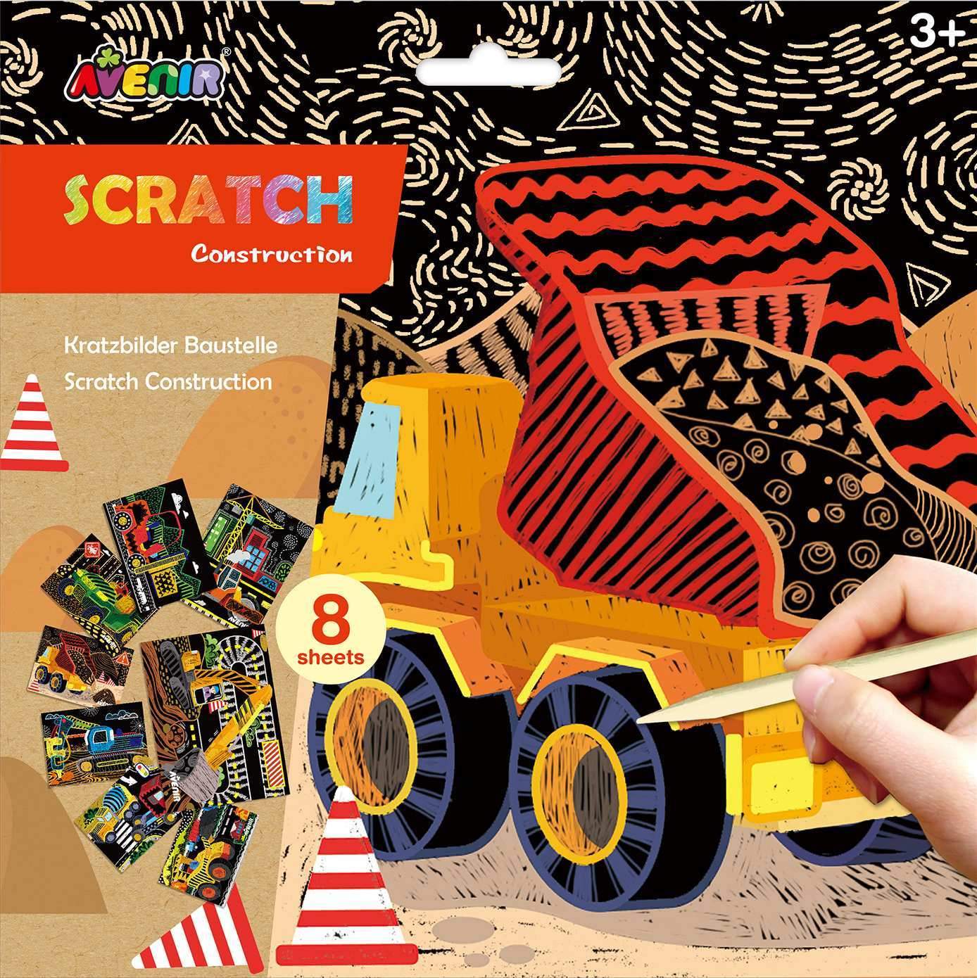 Scratch Construction Paper, 50 ark, assorterede farver