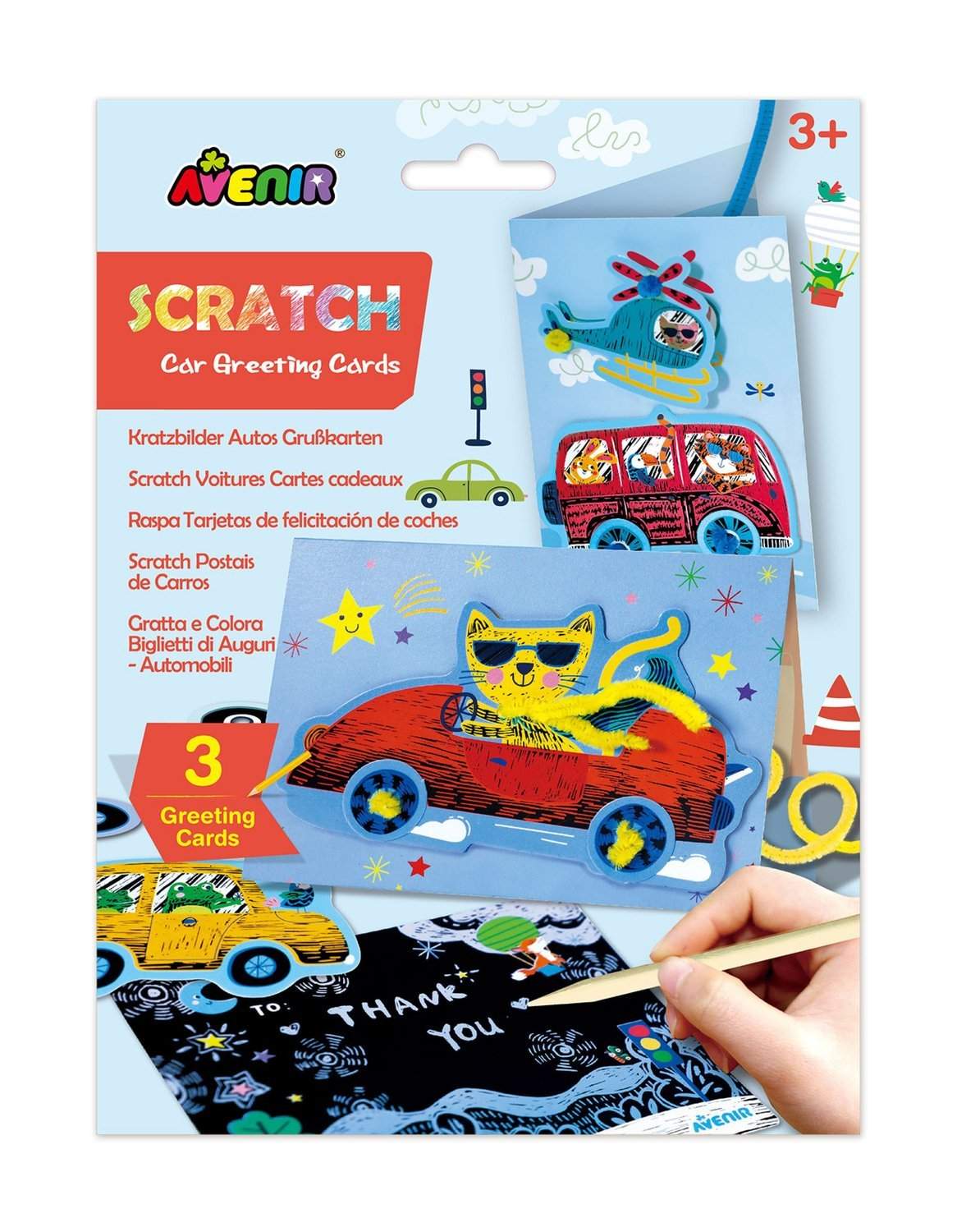 Skrab-off lykønskningskort med Cars Design