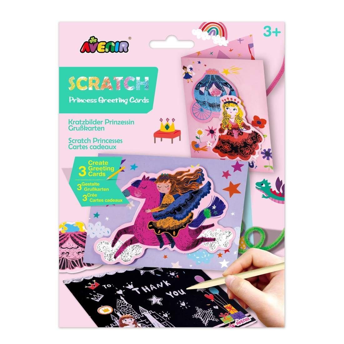 Skrap-off gratulationskort för prinsessor, rolig överraskning inuti | Hem & Hobby | Pryloteket