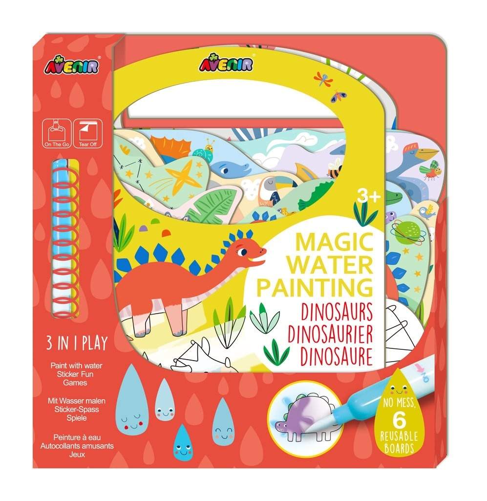 Dinosaur Magic Vandmalerisæt til børn, genanvendelig kunstaktivitet