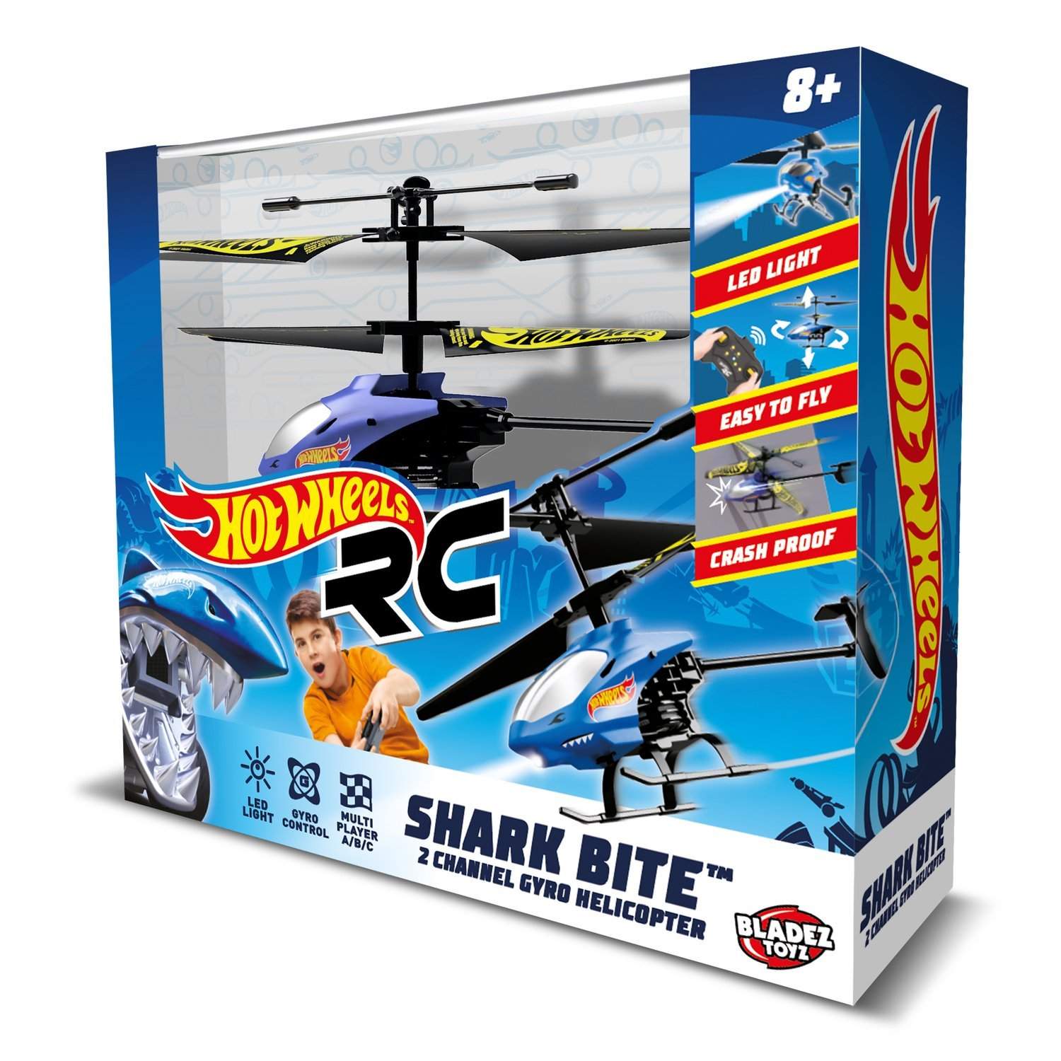 Radiostyrende helikopter med gyro, 22 cm størrelse