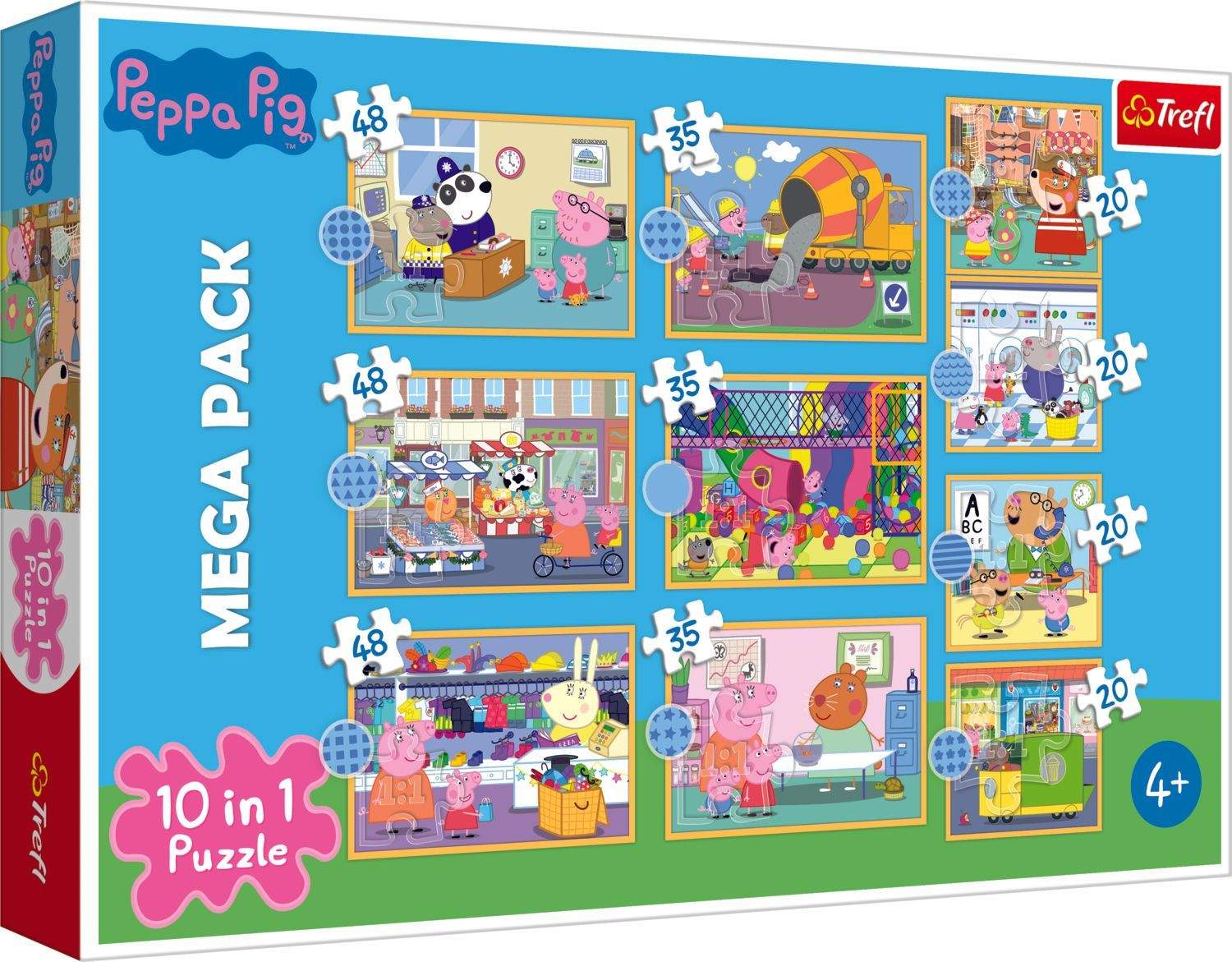 Peppa Pig 10-i-1 puslespil sæt til børn