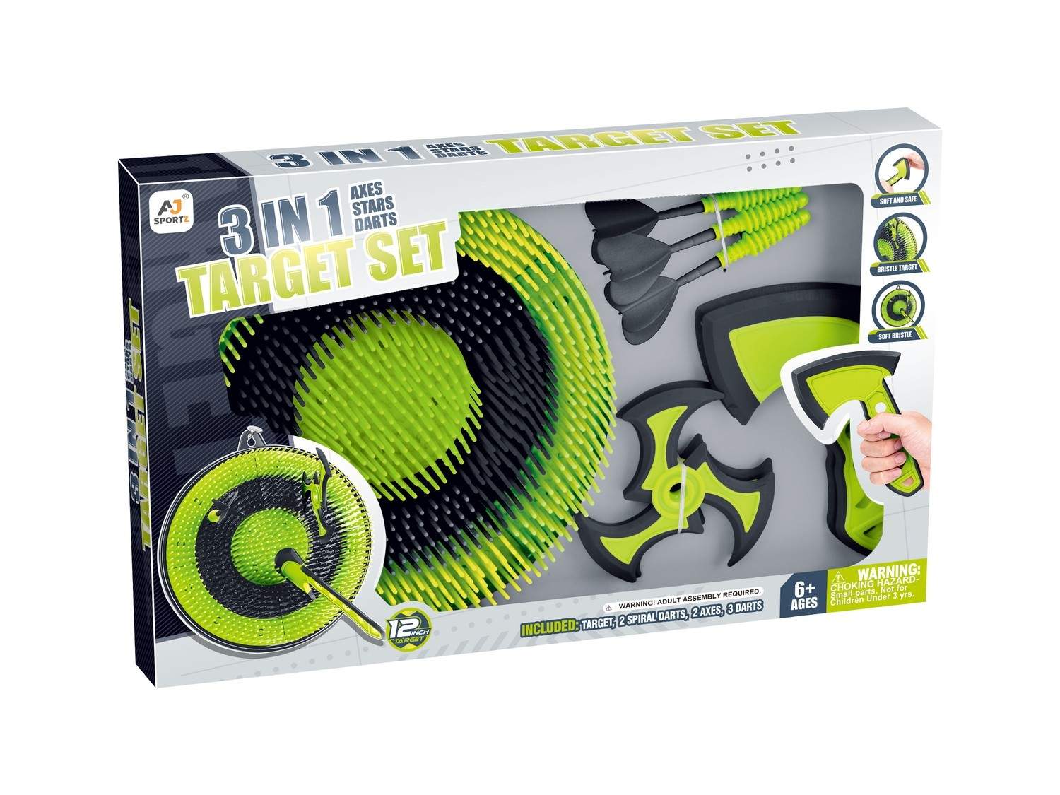 Dartspilsæt med 3 spil i 1 kompakt design