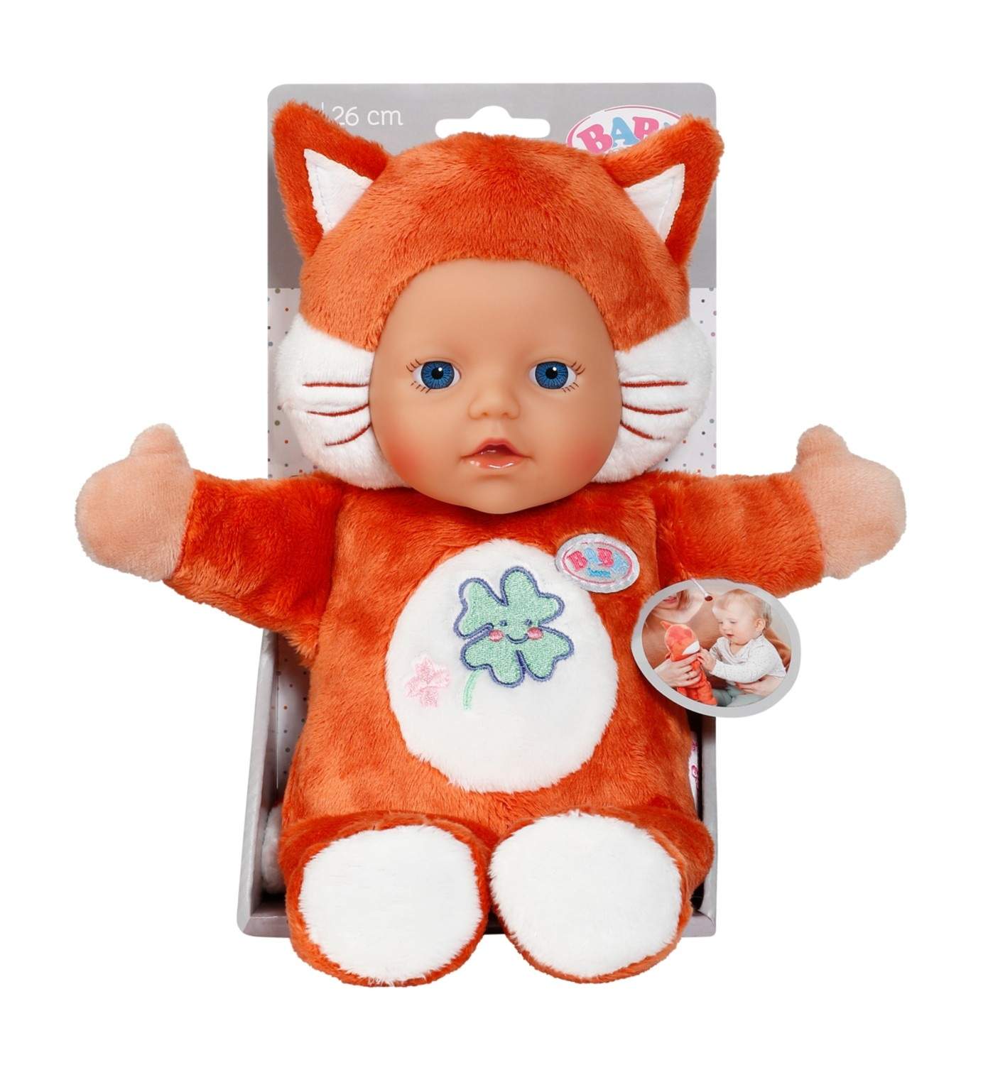 Babydukke 26 cm, Funny Fox Design til spædbørn