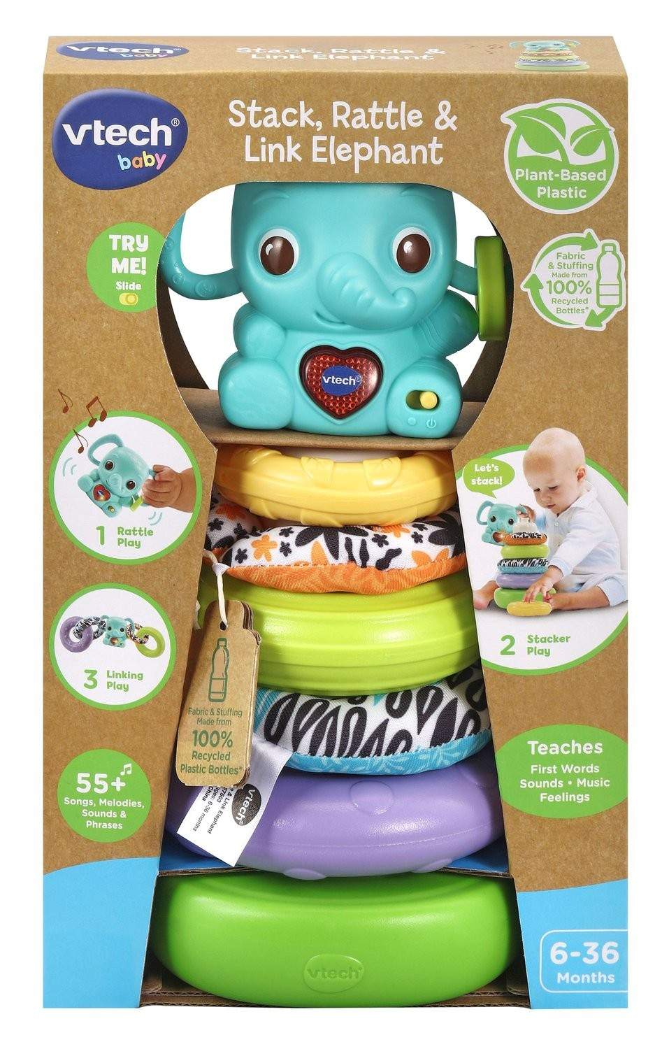Stable, Rattle & Link Elephant Legesæt til spædbørn og småbørn