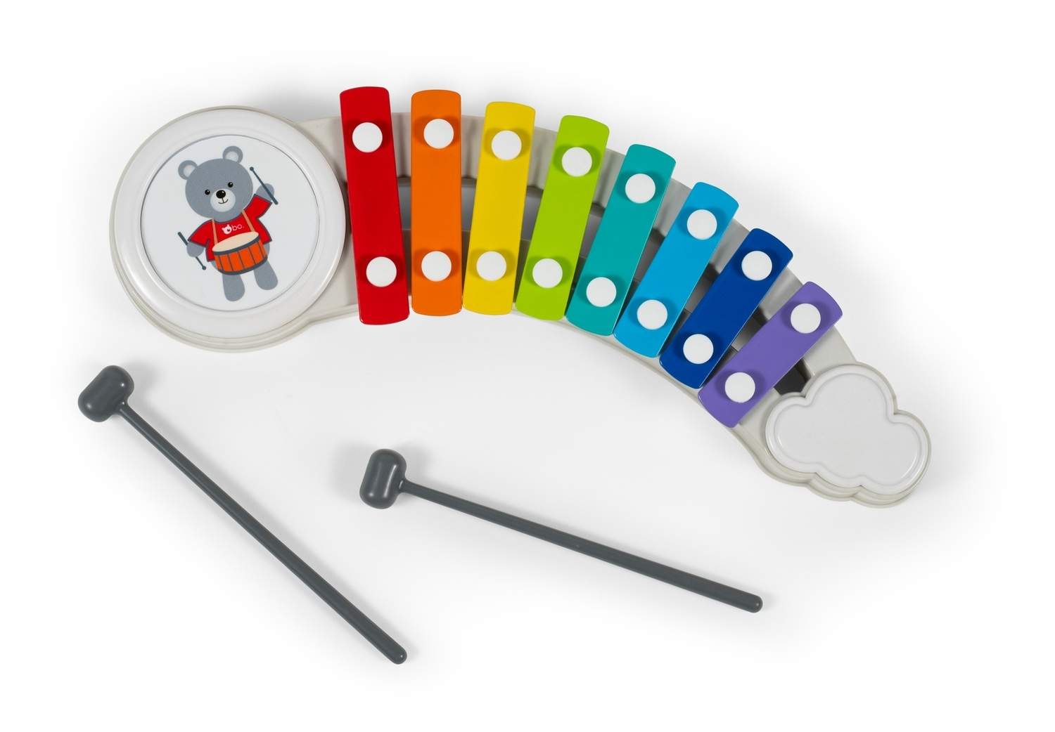 Xylofon med 8 farverige taster og hammer til børn