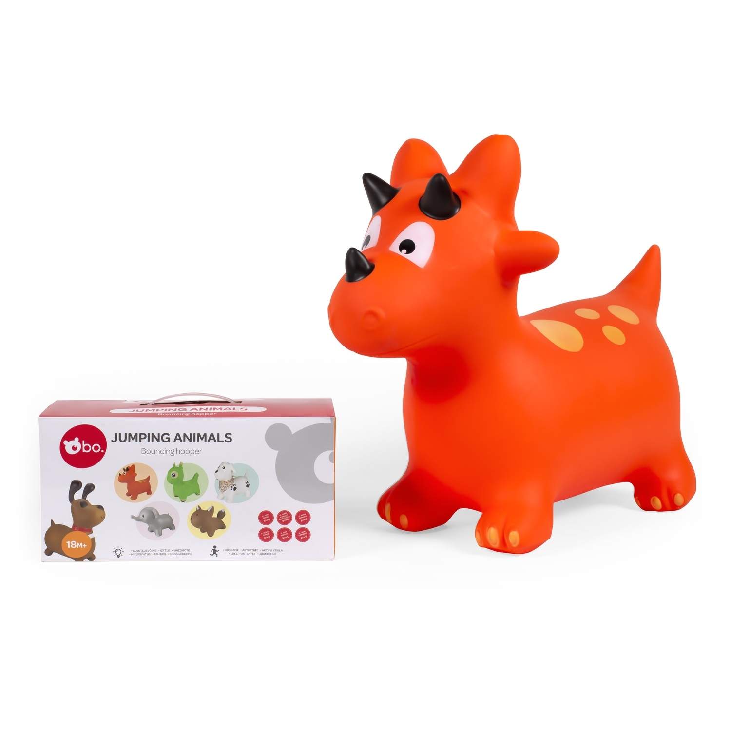Jumping Animal Toy - Orange Dinosaur til børn