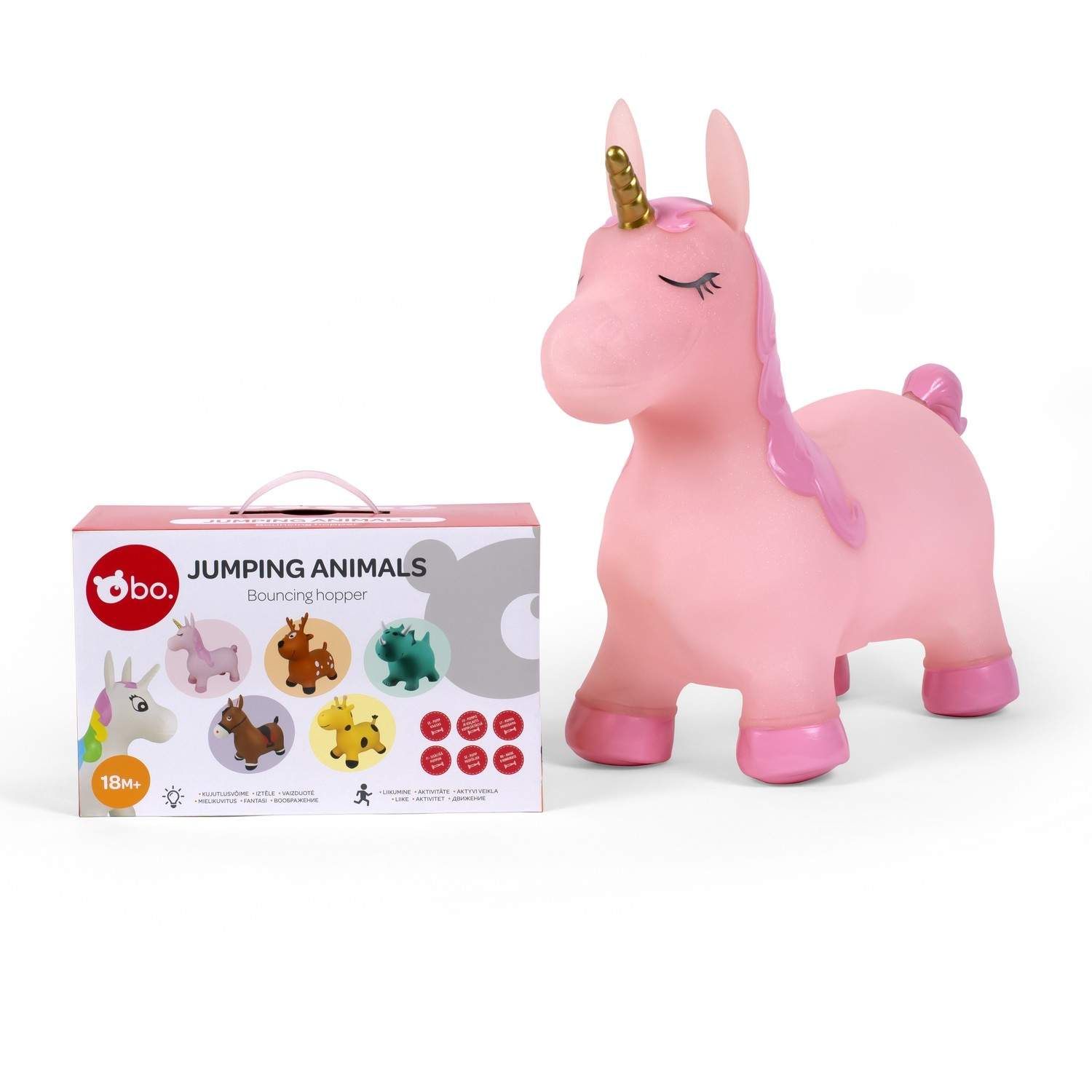 Jumping Animal Toy - Pink Unicorn til børn