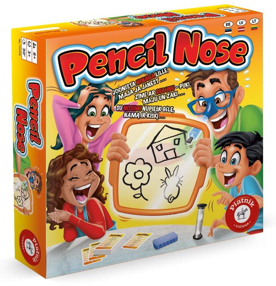 Pencil Nose brætspil til familiehygge, 2-6 spillere