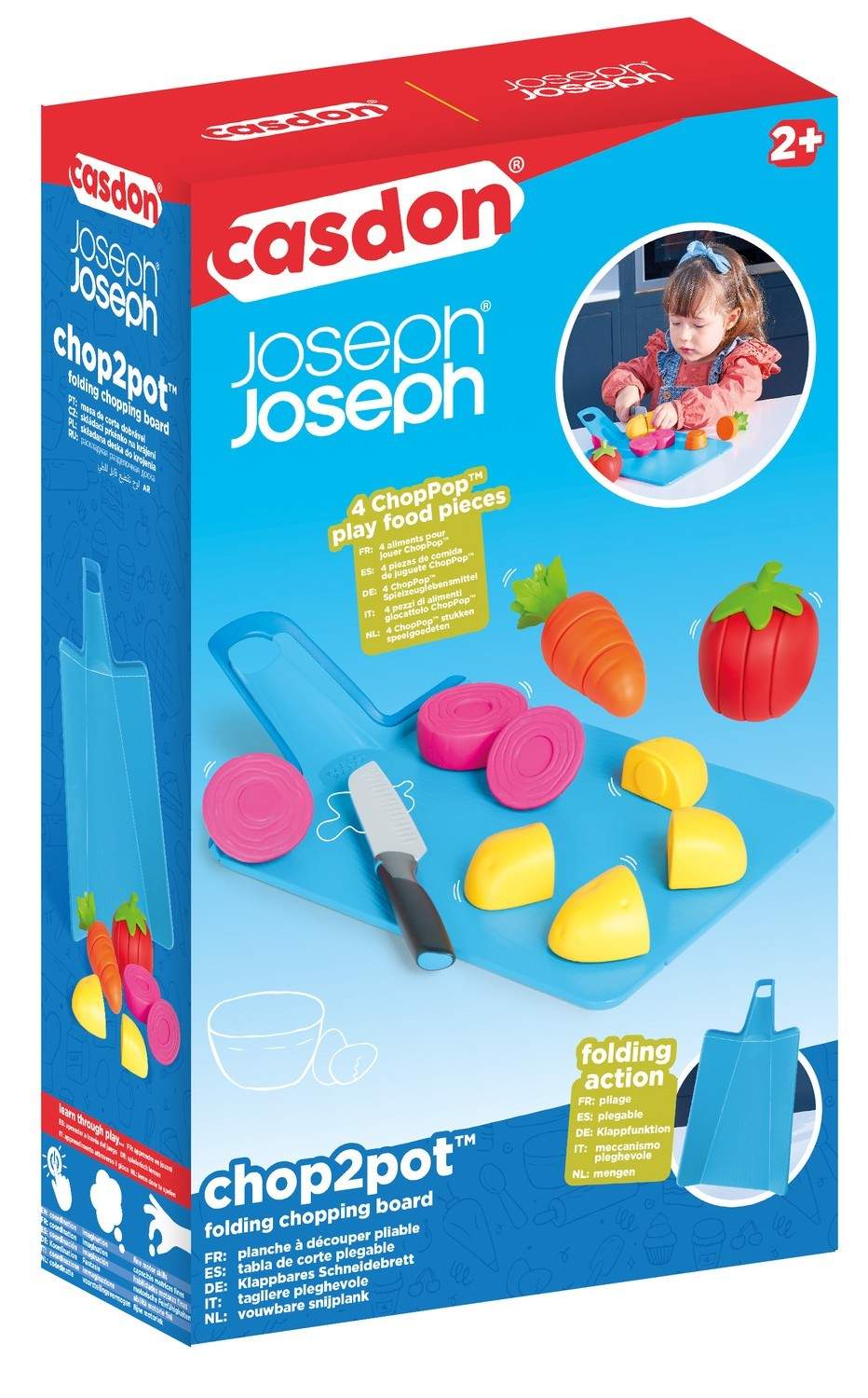 Chop2Pot skærebræt med skridsikkert greb og nem foldning