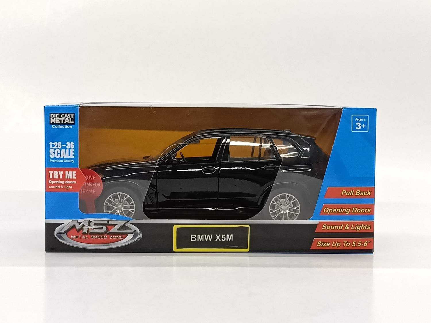 BMW X5M die-cast modelbil, skala 1:32
