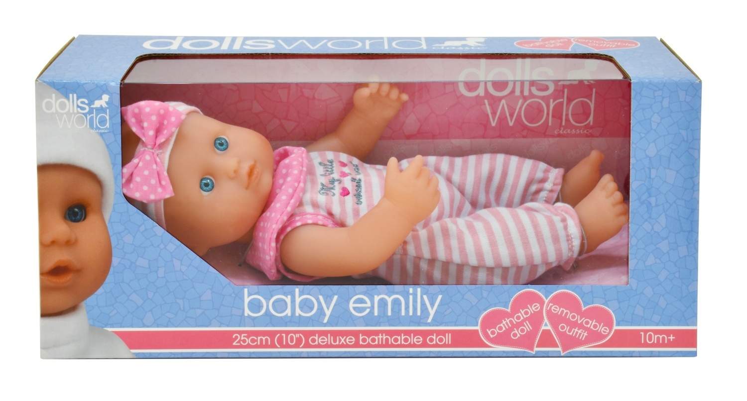 Emily Doll, 25 cm, realistiske egenskaber, perfekt til leg