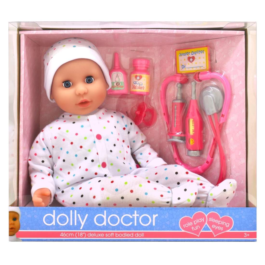 Dolly Doctor Doll, 46 cm storlek, perfekt för låtsaslek | Hem & Hobby | Pryloteket