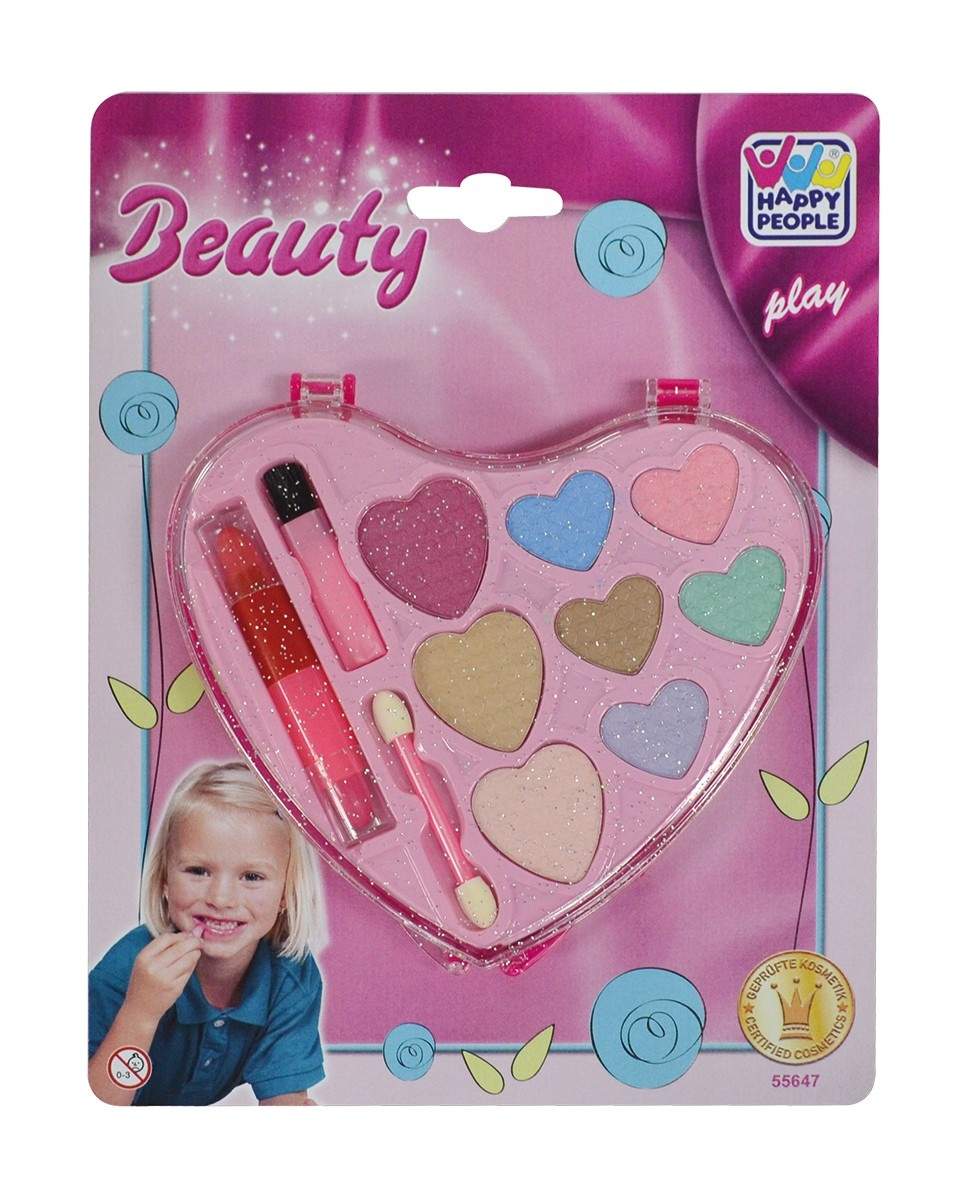 Hjerte kosmetisk etui til piger, bærbart og stilfuldt design