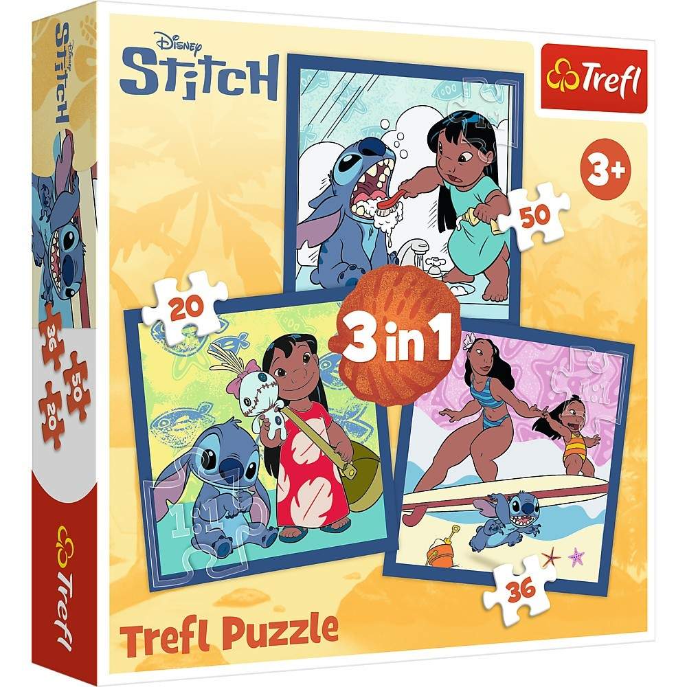 Disney Stitch 3-i-1 puslespil sæt til børn