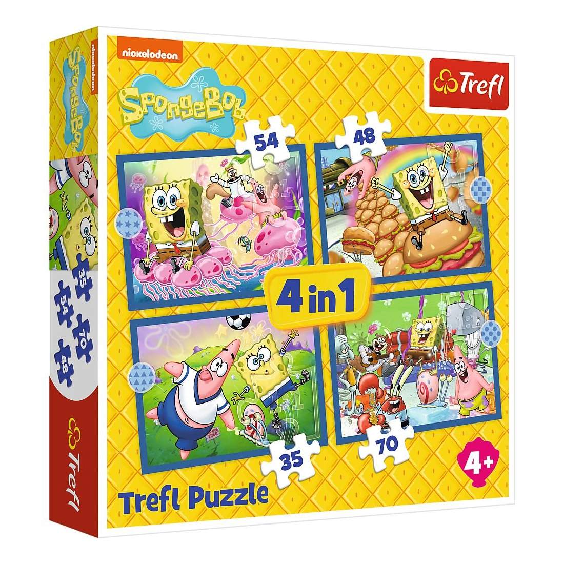 SpongeBob 4-i-1 pusselset för barn, rolig inlärningsaktivitet | Hem & Hobby | Pryloteket