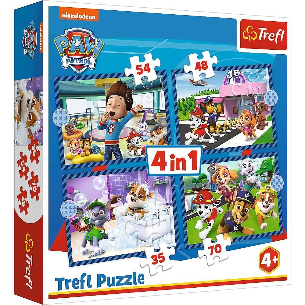 Paw Patrol 4-i-1 puslespil sæt til børn
