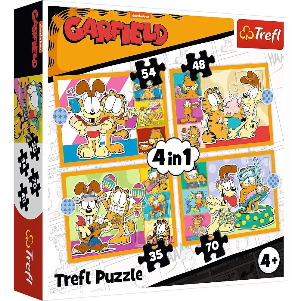 Garfield 4-i-1 puslespil sæt til børn, sjovt og engagerende