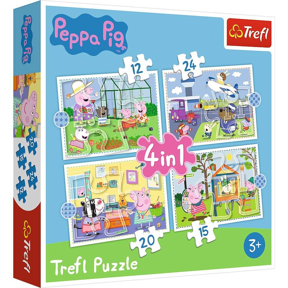 Peppa Pig 4-i-1 puslespil sæt til børn