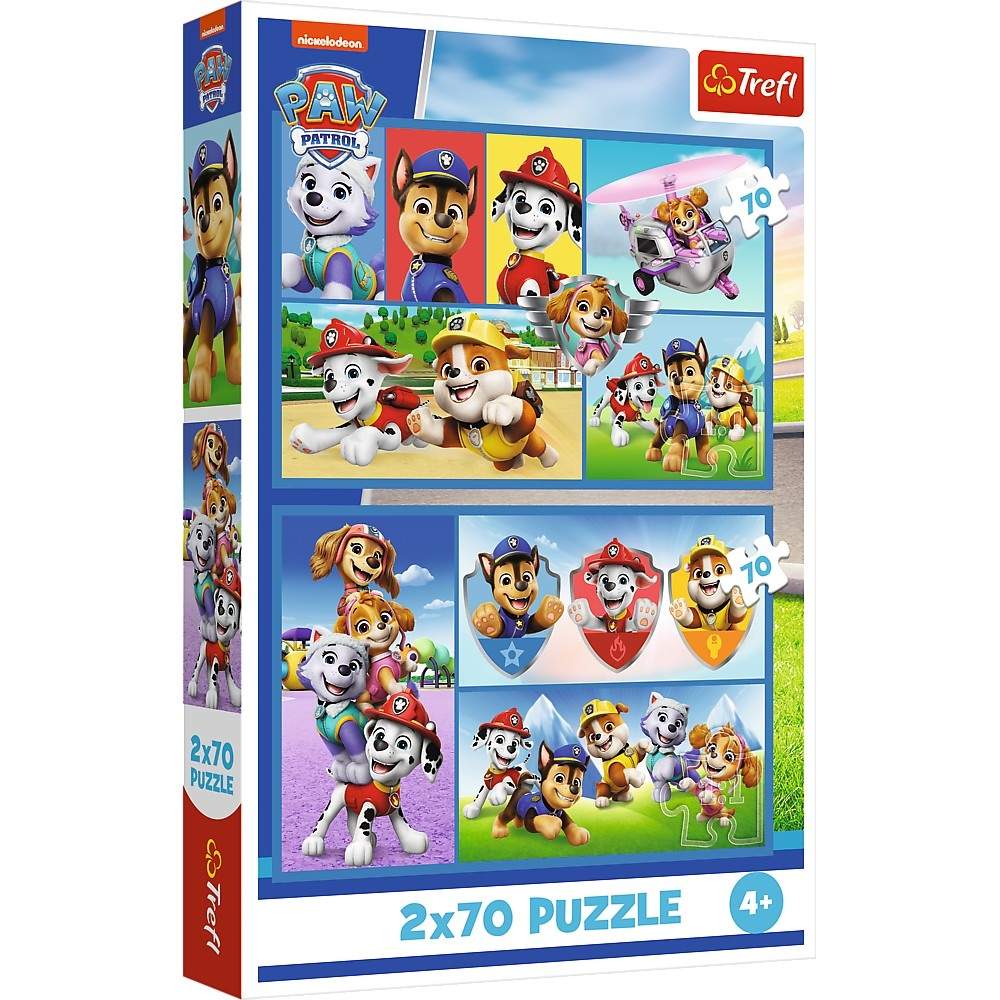 Paw Patrol Puslespil sæt, 2 x 70 brikker til børn