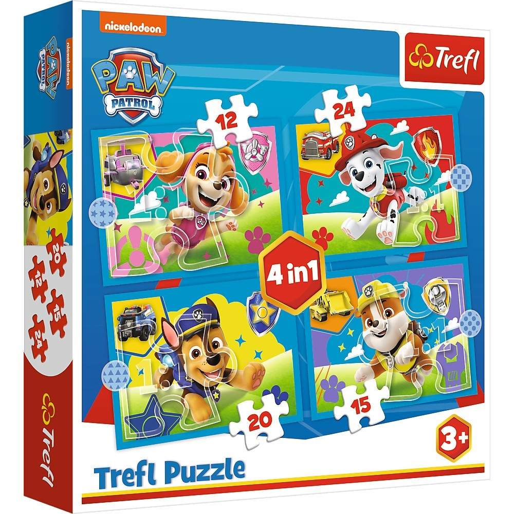Paw Patrol 4-i-1 puslespil sæt til børn