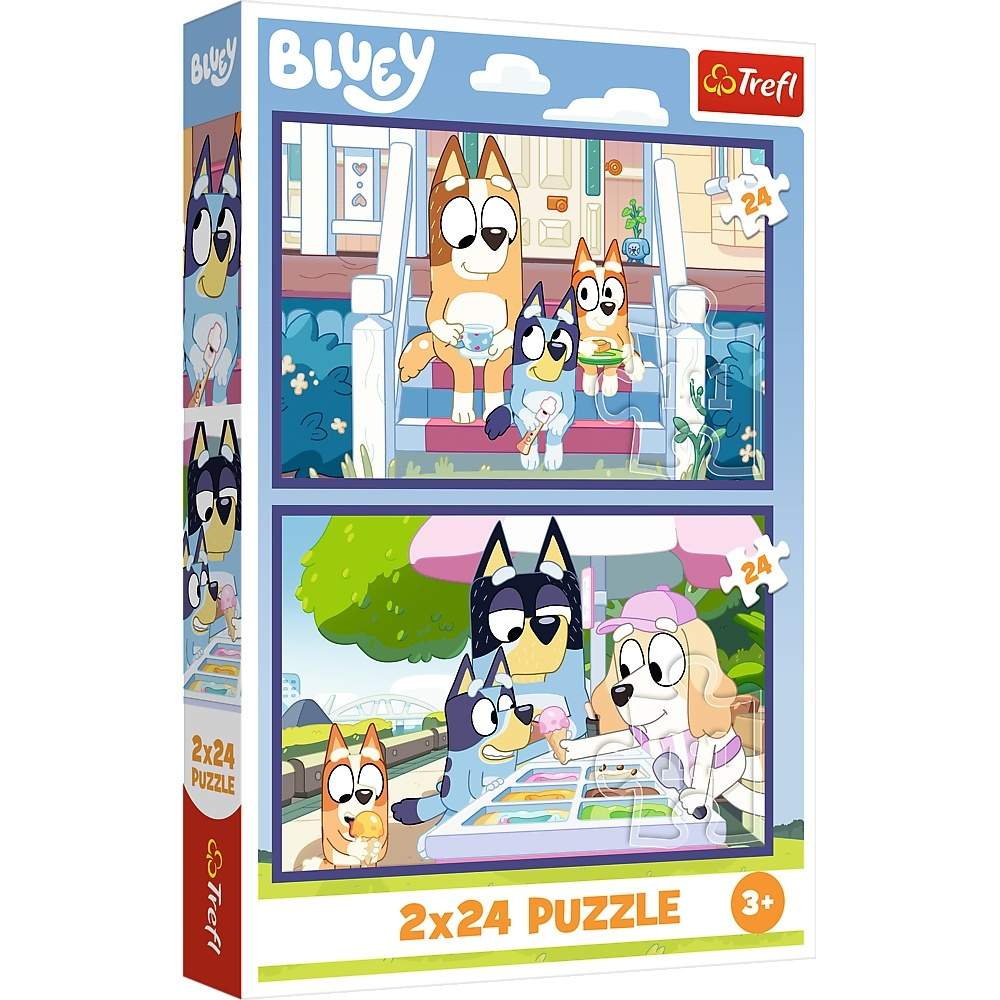 Bluey puslespilsæt, 2 x 24 brikker, sjov familieaktivitet