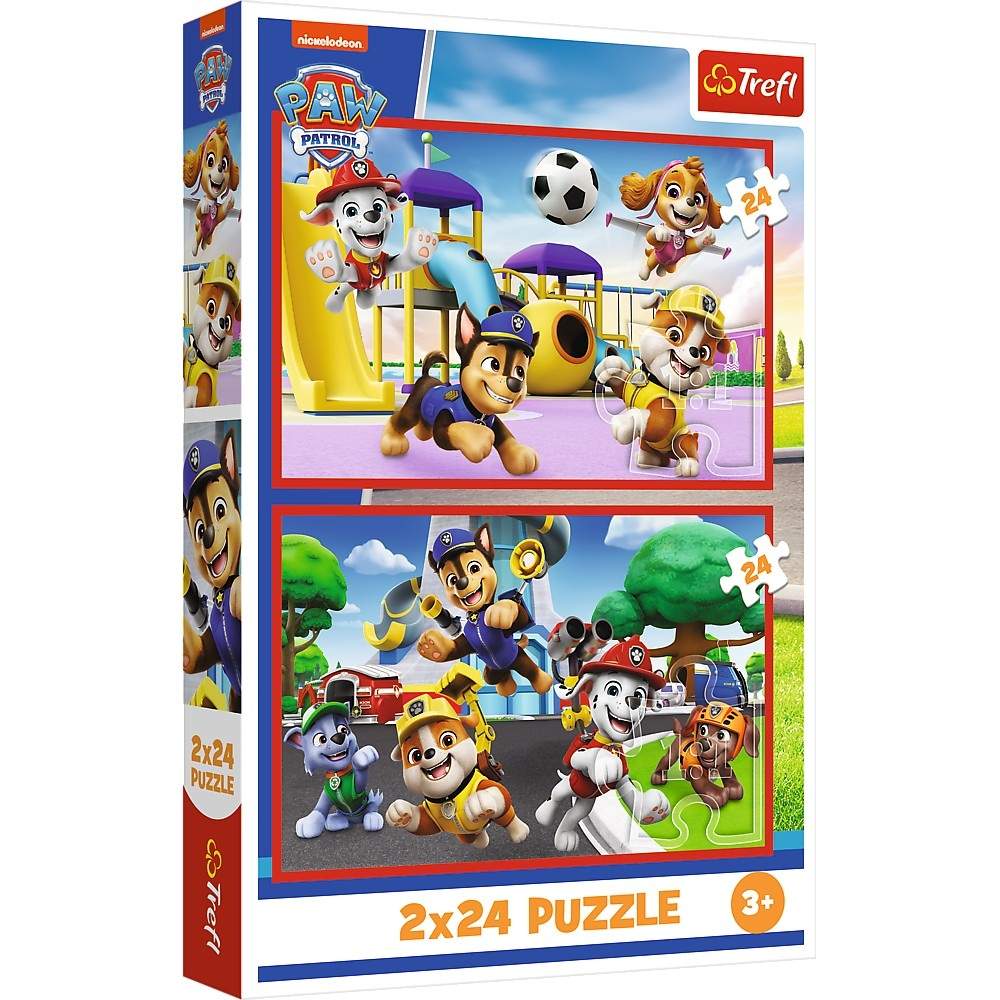 Paw Patrol Puslespil sæt, 2 x 24 brikker til sjov leg