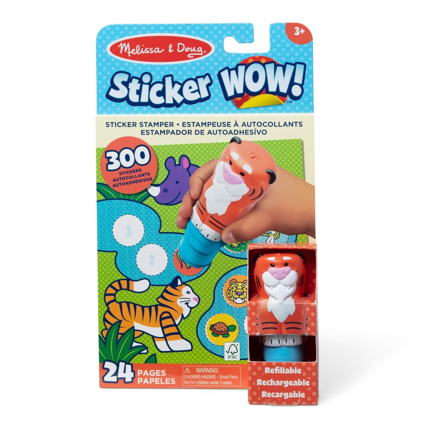 Sticker Activity Pad Set - Tiger, 5 sjove scener, 200 stickers