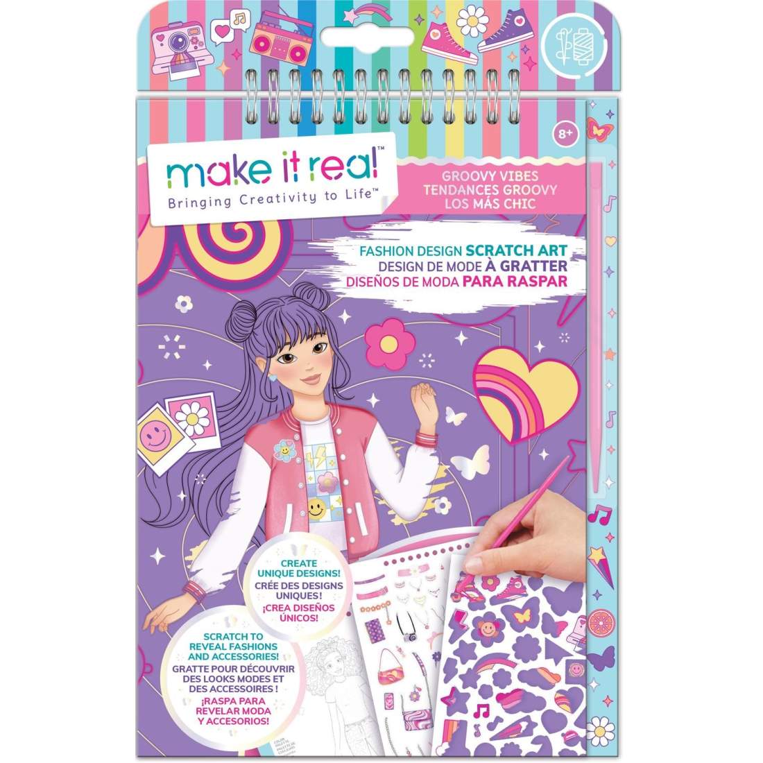 Scratch Art Kit: Groovy Vibes för kreativt nöje | Hem & Hobby | Pryloteket