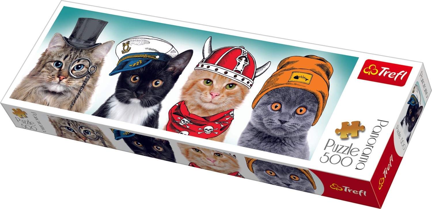 Cats panoramisk puslespil, 500 brikker, sjov familieaktivitet