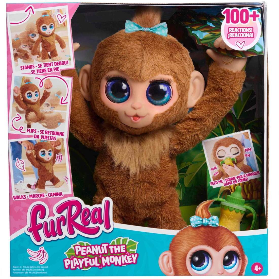 Interactive Plysh Monkey Toy, PURREAL Peanut, Lekfull Design | Hem & Hobby | Pryloteket