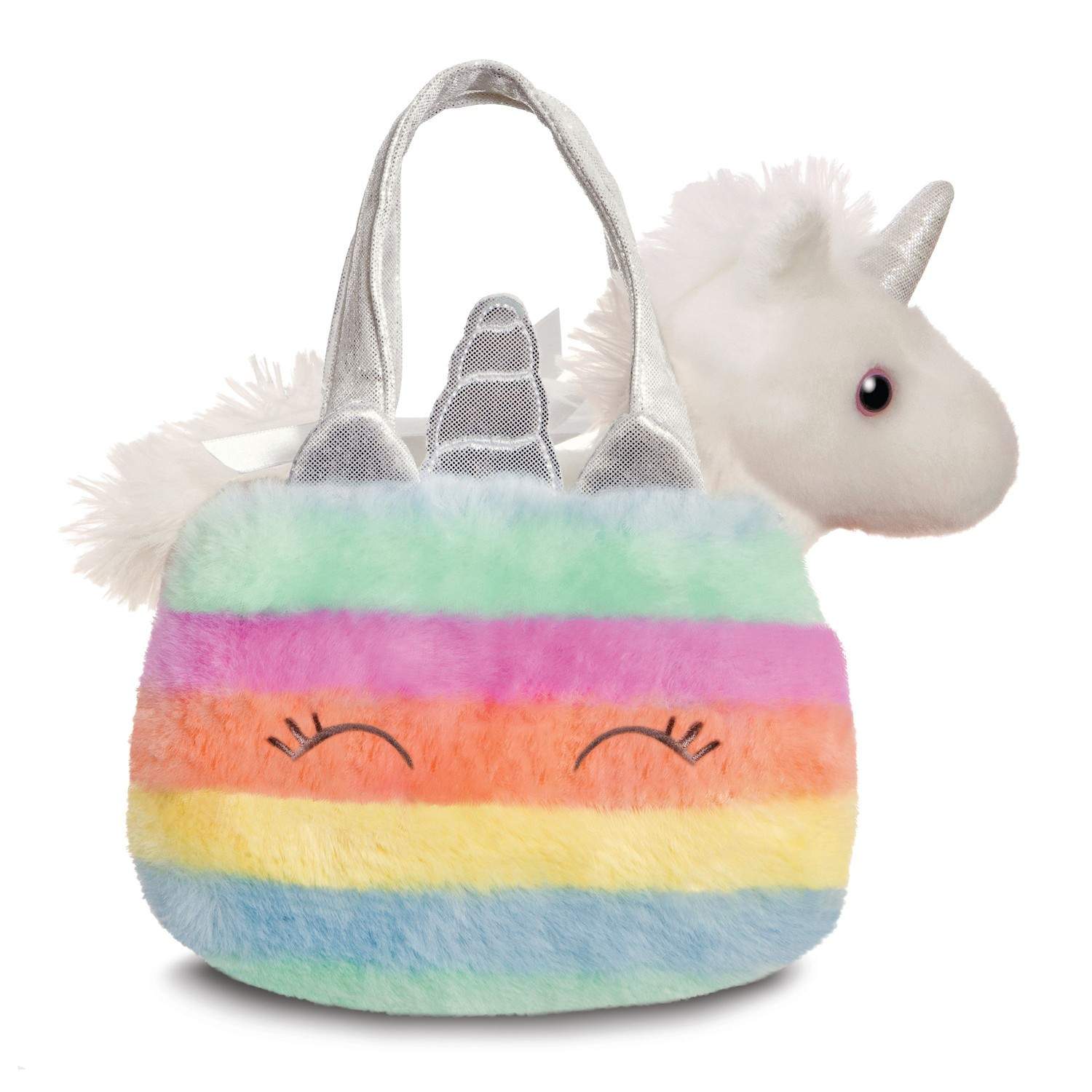 Plys Unicorn Legetøj i taske, 20 cm Str