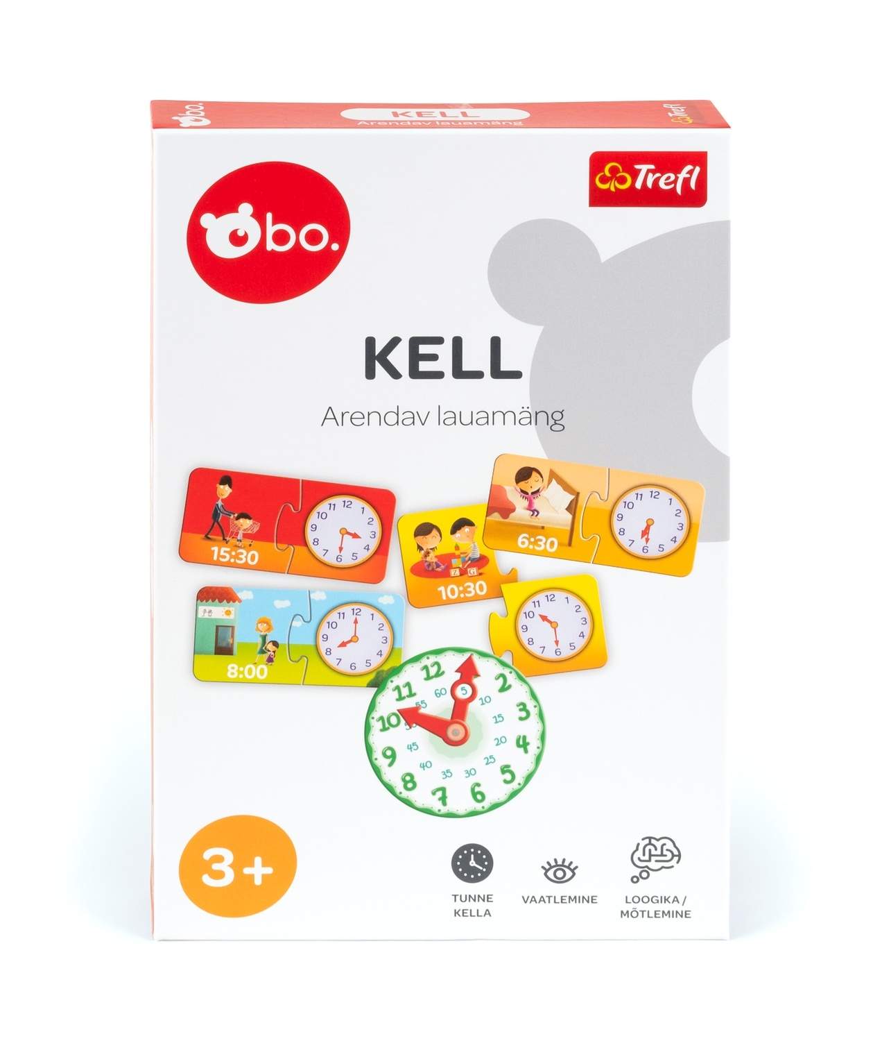 Pædagogisk brætspil ""Clock"" til læringstid på estisk