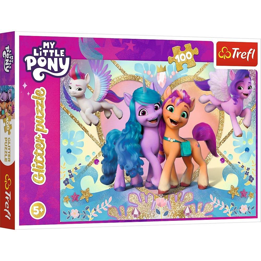 My Little Pony Glitter Puslespil, 100 brikker til børn