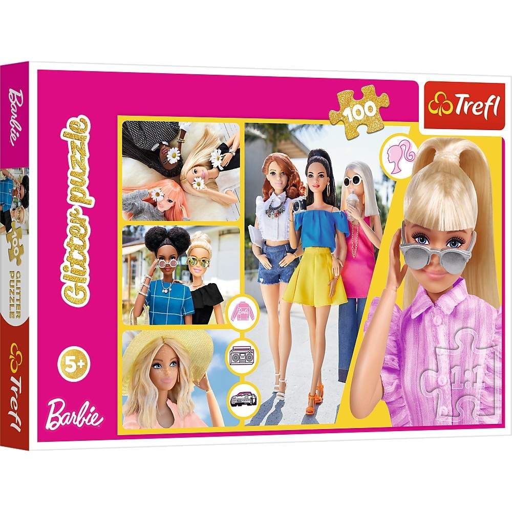 Barbie Glitter Puslespil, 100 brikker til sjov og kreativitet