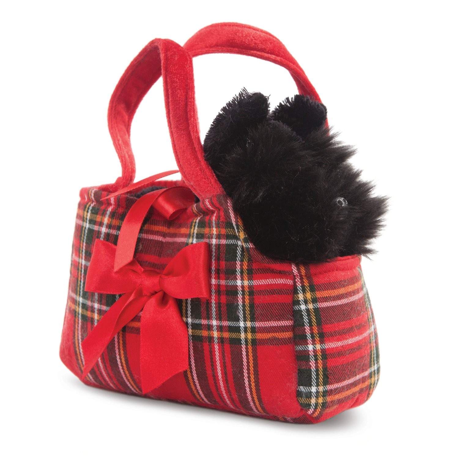Scottish Terrier Plys legetøj i taske, 20 cm