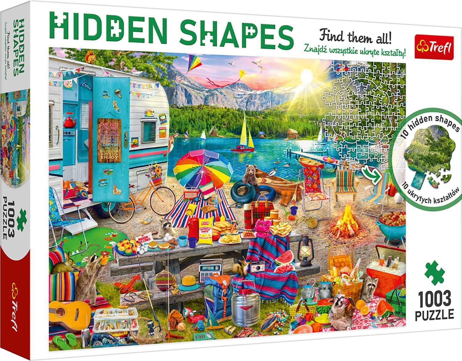 Autocamper turpuslespil, 1000 brikker, sjov familieaktivitet