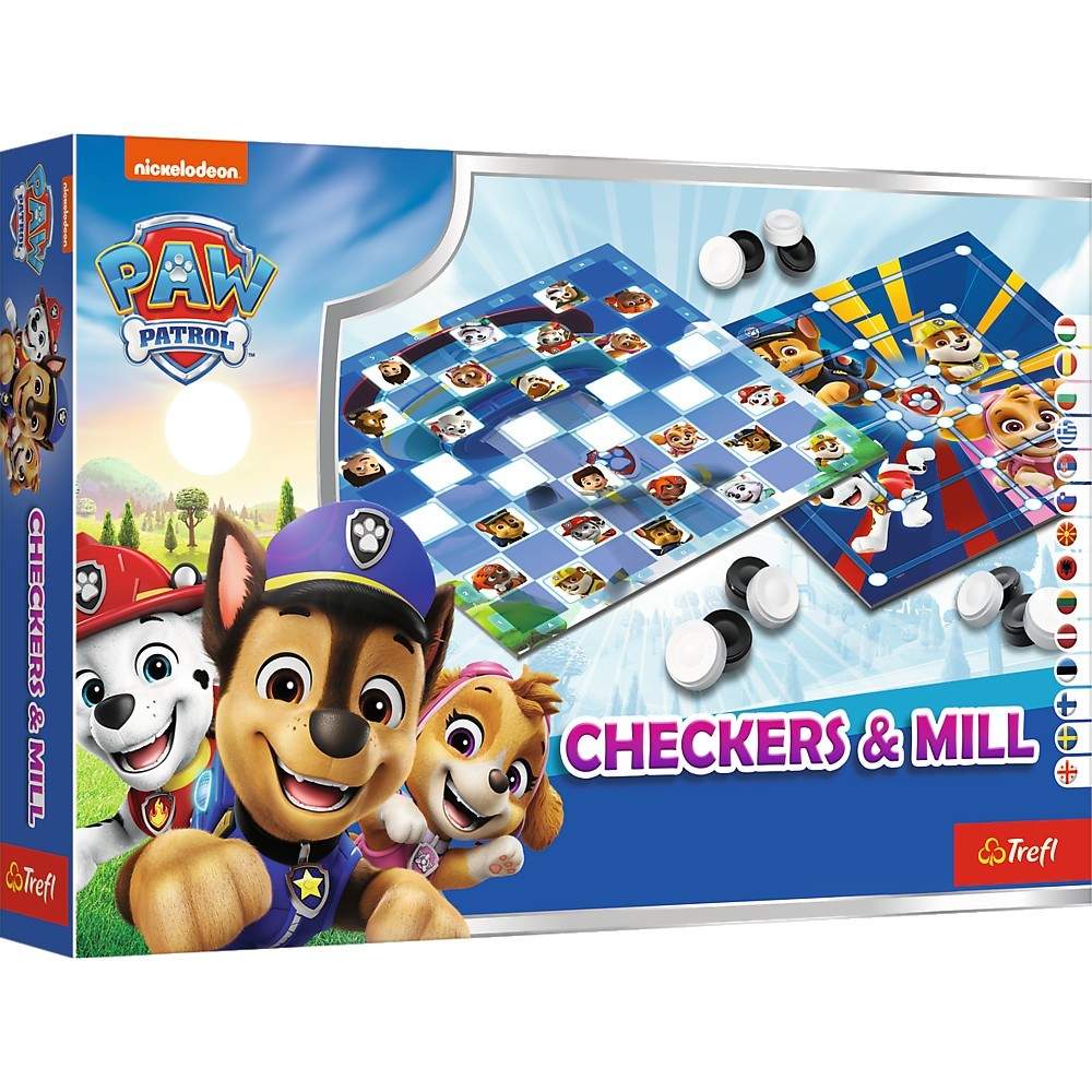 Paw Patrol Checkers og Mill Brætspilssæt til børn