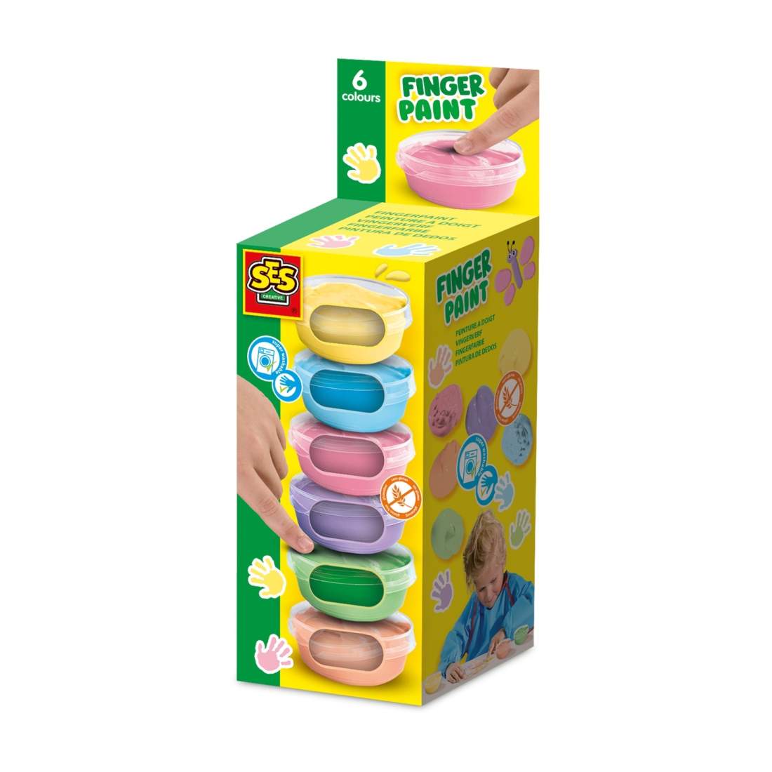 Fingerpaint Set, 6 pastellfärger för kreativa konstprojekt | Hem & Hobby | Pryloteket